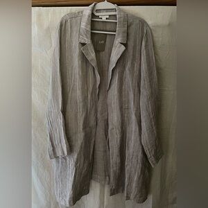 J. Jill - Pure Jill Linen Striped Duster Jacket (L Petite) NWT